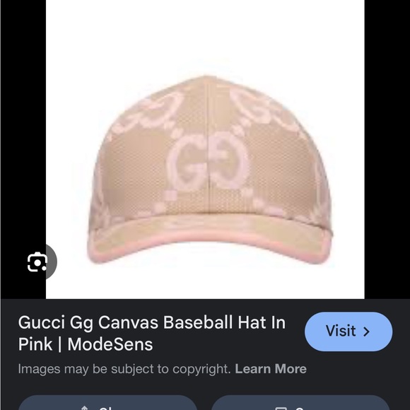Gucci Women\'s Light Pink Monogram Cap. Brand new   NWT
